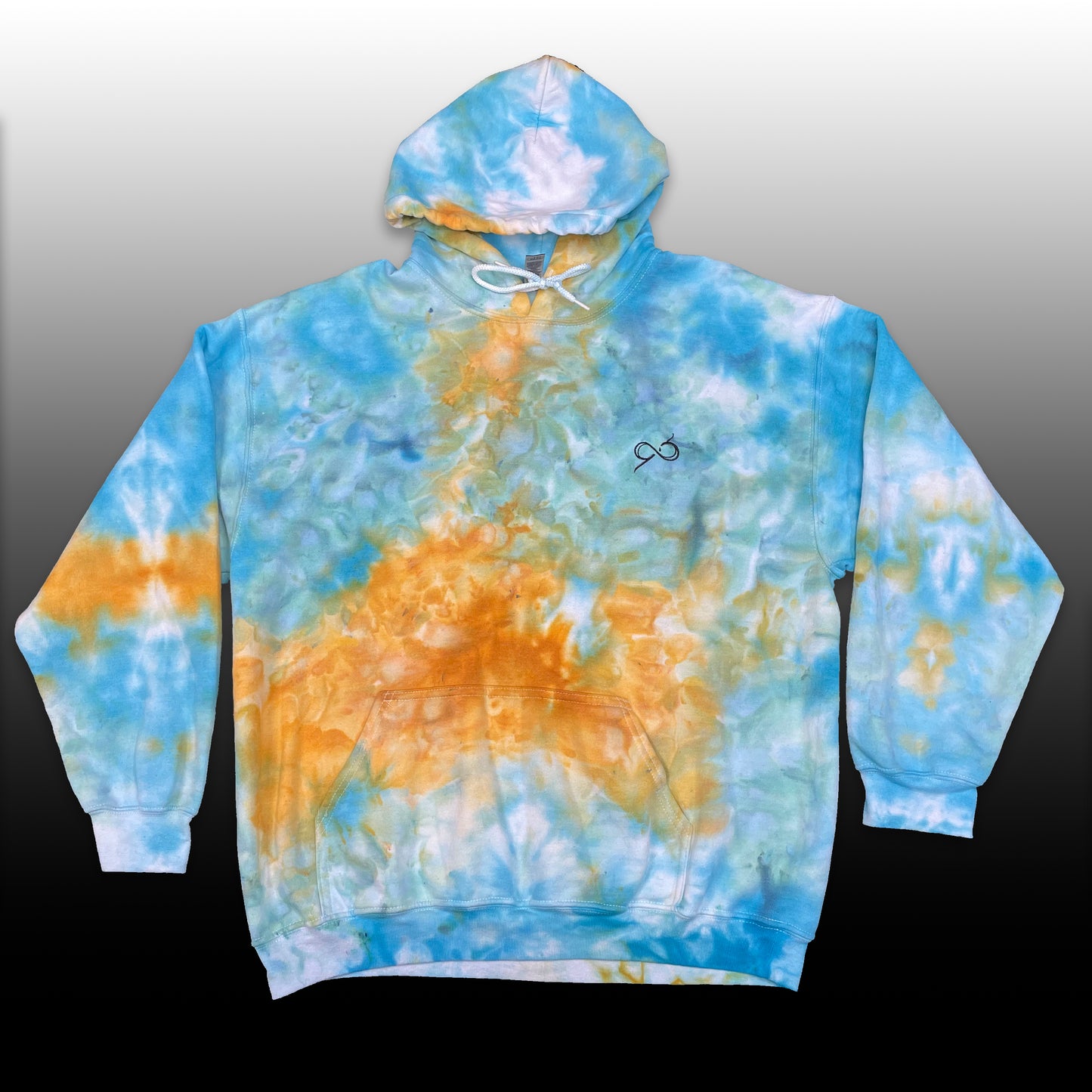 Extra Large Hoodie(Turquoise & Marigold )